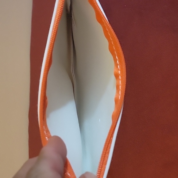 Sephora White and Neon Pink and Yellow Makeup Pouch/ Travel Bag - Picture 4 of 5